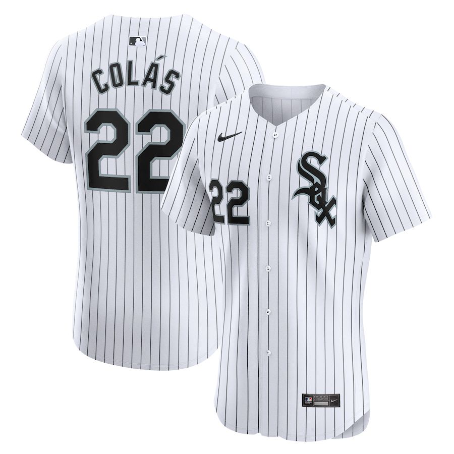 Men Chicago White Sox #22 Oscar Colas Nike White Home Elite Player MLB Jersey